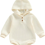 Thorn Tree Newborn Baby Boys Hooded Sweatshirt Long Sleeve Solid Romper Infant Baby Fall Winter Spring Outfits