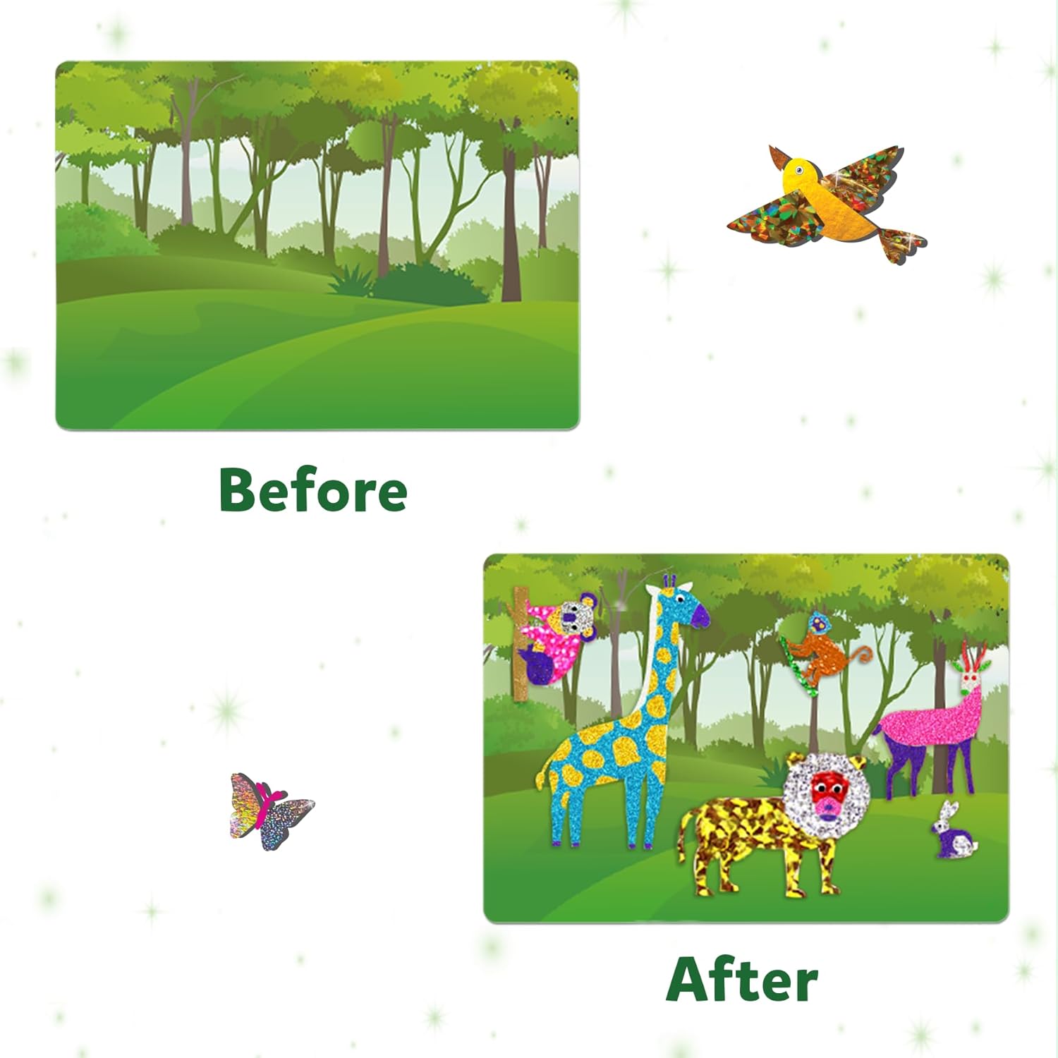 Skillmatics Art & Craft Activity - Foil Fun Animals, No Mess Art for Kids, Travel Toys, Craft Kits, DIY Creative Activity, Gifts for Boys & Girls Ages 4, 5, 6, 7, 8, 9