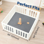Huloo Sleep Baby Play Mat for Floor,1.3" Thick Elasti-Foam 50"×50" Playpen Mat for Tummy Time,Non-Toxic Certified Water Repellent Soft Coral Velvet for Toddler,Infant,Kids,Non-Slip Backing Safe for Crawling(Dark Grey)