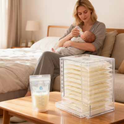 Rainmae Breastmilk Storage Bag Organizer, Breastmilk Freezer Tray, Breast Milk Storage Tower, Convenient Storage for Milk Freezer Bags, Efficiently Store in Freezer Organizer Tower for Nursing Feeding