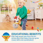 Battat – Classic Hobby Horse – Plush Stick Horse – Wooden Pole & Sensory Textures – Realistic Sounds – 2+ Years – Pony Pal
