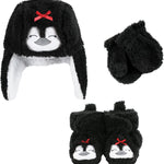 Hudson Baby Girls' Trapper Hat, Mitten and Bootie Set