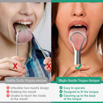 RONAVO Tongue Scraper Cleaner for Adults and Kids, Oral Hygiene, Oral Health, Improve Taste, No Smell, No Rust, 2 Colors (4 Pack)