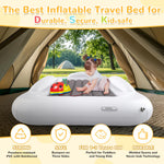 Abdtech Inflatable Toddler Travel Bed - Portable Toddler Bed for Kids - Comfortable Kids Air Mattress with 3 Sides Safety Bumpers - Toddler Blow Up Mattress with Sides for Camping Travel（53 Inches）