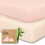 KeaBabies 2-Pack Baby Crib Sheets for Boys, Girls - 52x28 Viscose Derived from Bamboo Toddler Bed Sheets Neutral, Fitted Crib Mattress Cover for Standard Baby Bedding, Soft & Cozy (Cameo)