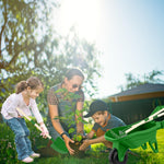 Qtioucp Kids Gardening Tools Outdoor Toys Set Backyard Play with Wheelbarrow Educational STEM Learning Pretend Toys Outdoor Indoor for Toddlers Kids Boys Girls