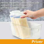 Priver - Breast Milk Freezer Storage Containers, 2 pack - Breastfeeding Essential in Organization and Storage for Milk & Baby Bottles, Reusable Freezer Organizer Bins, 5.2’’ W x 9.3" L x 4.2" H