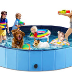 Jasonwell Foldable Dog Pet Bath Pool Collapsible Dog Pet Pool Bathing Tub Kiddie Pool Doggie Wading Pool for Puppy Small Medium Large Dogs Cats and Kids 63" Blue
