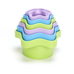 Green Toys Stacking Cups, Purple/Blue/Green - 6 Piece Motor Skills, Building, Stacking Toy Set. Safe for Babies and Toddlers. Dishwasher Safe, Recycled Plastic, Made in USA.