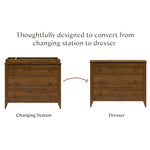 Babyletto Sprout 3-Drawer Changing Table Dresser w/Removable Tray | GREENGUARD Certified Baby Dresser with Changing Table Top & Storage for Nursery - Versatile Use for Bedroom/Hallway, Natural Walnut