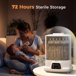 HEYAXA Baby Bottle Steri-lizer and Dryer, 10 Bottles Large Capacity, 4 in 1 Electric Steamer and Dryer for All Bottles, Parts & Baby Essentials, Touch Screen and Auto-Off