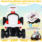 Costzon Toddler Ride On Toys, Foot-to-Floor Sliding Car with Steering Wheel, Music & Under-Seat Storage, Kids Push Ride-Ons, Baby Ride On Toys for Boys Girls 19-36 Months (Police Theme)