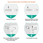 16 Pack Vmaisi Multi-Use Adhesive Straps Locks - Childproofing Baby Proofing Cabinet Latches for Drawers, Fridge, Dishwasher, Toilet Seat, Cupboard, Oven,Trash Can, No Drilling (White) (16)
