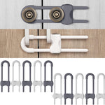 Jetec 10 Pieces Cabinet Locks for Babies, U-Shaped Proofing Drawers Safety Child Locks Adjustable, Easy to Use Childproof Latch for Knob Handle on Kitchen Door Storage Cupboard Closet (White)