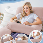 Meiz Cooling Pregnancy Pillows for Sleeping, Maternity Body Pillow for Pregnant Woman, U Shaped, with Cooling Jersey Cover