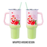 Silver Buffalo Strawberry Shortcake You Are Berry Special Vintage Stainless Steel Tumbler with Handle and Straw, Fits in Standard Cup Holder, 40 Ounces