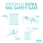 Regalo Safety 36" Extra Tall and 49" Wide Baby Gate for Doorways & Bottom of Stairs, Pressure Mounted Walk Through Baby Gate for Toddlers & Pets, Tested & Safe, American Designed, American Owned