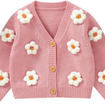 Neiwech Baby Girl Cardigan Sweater Toddler Knit V-Neck Button Long Sleeve Outwear Fall Winter Clothes