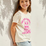 PATPAT Girls T Shirts Size 7-8 Years, Beige Cat Print Graphic Tees, Crew Neck Short Sleeve Shirts Fashion Clothes Preppy Outfit Cheer Tops