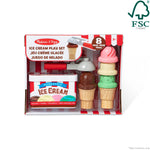 Melissa & Doug Scoop and Stack Ice Cream Cone Wooden Magnetic Pretend Play Food Set, Preschool Toy Play Ice Cream Set, Pretend Food, Toy for Toddlers and Kids Ages 3+ - FSC-Certified