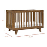 Babyletto Hudson 3-in-1 Convertible Crib with Toddler Bed Conversion Kit in Natural Walnut, Greenguard Gold Certified