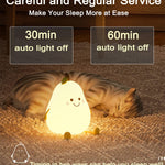 HAPPYBAG Cute Silicone Night Light for Kids,Dimmable Nursery Pear Lamps,Kawaii Room Decor Fruit Night Light Bedside Lamp for Baby and Toddler