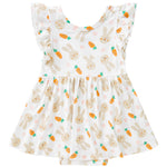 pureborn Baby Girls Viscose from Bamboo Bodysuit Dress Ruffle Sleeve Romper Twirl Skirt Playwear Dresses Rabbit 3-6M