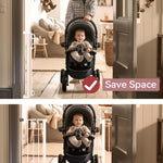 Momcozy Retractable Mesh Baby Gate or Dog Gate, Child Safety Gate for Indoor or Outdoor, 33-inches Tall with up to 55-inches Wide Extension, White