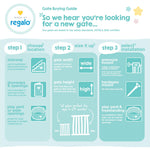 Regalo Safety 35" Extra Tall Baby Gate for Stairs, Wall Mounted 2-in-1 Wide Stair Gate for Babies, Toddlers, & Pets, Includes Banister and Wall Mounting Kit, White