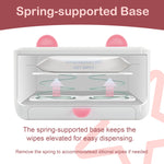 Wipe Warmer for Baby – Cat Ear Baby Wipe Warmer – Dual Layer with Face Mask Heating, 4 Temperature Settings, Upper & Lower Zone Control, Large Capacity, Constant Warmth for Newborn Night Care