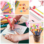 BUSHIBU Cute Pencils for Kids, Fun Pencil with Erasers Toppers, Woodcased #2 Pencils for School Classroom(12 Pack)