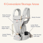 Ergobaby Omni Deluxe All Carry Positions Breathable Mesh Baby Carrier with Enhanced Lumbar Support & Airflow, Newborn to Toddler, (Holds 7-45 lbs), Natural Beige
