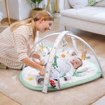 Lupantte Activity Gym / Play Mat with Replaceable Washable Covers for Baby Tummy Time with Toys for Visual, Hearing, Touch, Cognitive Development for Newborn to Toddler as Shower Gift