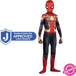 Marvel Integrated Spider-Man Official Youth Deluxe Zentai Costume - Stretch Spandex with Hidden Zippers and Wrist Slits (M) Multi