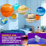 Inflatable Solar System Planets for Kids - 9 Giant Hanging Planets for Science Classroom Ceiling & Boys Room Decor, Space Themed Party Decorations Supplies with Pump, Astronomy Gifts for Ages 6-12