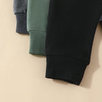 allshope Toddler Baby Boy Fall Pants 3 Pack Active Jogger Casual Athletic Trousers Solid Color Pocket Elastic Waist Harem Bottoms (Black Green Dark Gray, 18-24 Months)