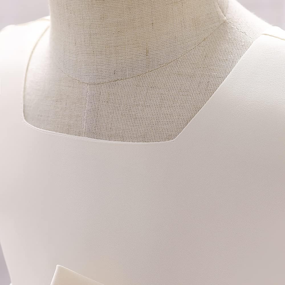 Girl Flower Design Dress Sleeveless Flower Design Princess Wedding Dress for Toddler and Baby Girl