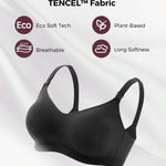 Momcozy Hands-Free Breast Pump Bra, Seamless Design, Wireless Support, Tencel™ Breathable Fabric, Fully Fixed Cups Black