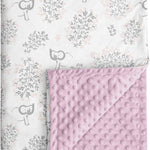 Floral Baby Blankets for Girls - Super Soft Nursery Minky Blanket, Newborn Baby Blanket with Double Layer Dotted Backing, Pink Lightweight Bed Throw Blanket, 30 x 40 Inch