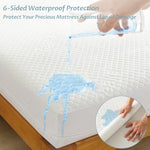 Queen Size Bamboo Rayon Mattress Protector with Zipper - 100% Waterproof Zippered Mattress Cover - Soft & Cooling Noiseless Bed Mattress Covers - Top Removable Mattress Encasement 7-9" Deep