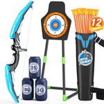 2 Pack Bow and Arrow for Kids, LED Light Up Archery Set with 24 Suction Cup Arrows, 1 Standing Target, 6 Score Targets & 2 Quiver, Indoor Outdoor Sport Gifts for Boys Girls Ages 4-8