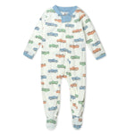 HonestBaby Sleep & Play Footed One-Piece Pajama Sleeper 100% Organic Cotton, Baby Boys, Farm Fleet