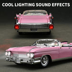 RZAPE Toy Car Models 1/24 Diecast Cars Eldorado Metal Model Cars Carros De Coleccion,Model Car Kits for Adults and Boys,Pull Back Car with Lights and Sounds,Toy Cars for Boys Age 4-7（Pink）