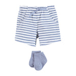 Hudson Baby Infant Boys Bodysuit, Short and Sock, Milk And Cookie Better Together, 12-18 Months