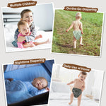 babygoal Reusable Charcoal Cloth Diapers with Double Gussets, 6 Pack Washable Baby Pocket Diapers with 6pcs Charcoal Inserts and Wet Dry Bag(Solid Color)