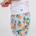 RUGGEDBUTTS Boys UPF50+ Sun Protection Fruits & Florals Swim Trunks - Blue Orange You The Sweetest, 12-18m