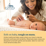 Wipemate EWG-Verified Premium Baby Wipes, 99% Water-Based, Plastic-Free, Ultra-Soft Plant-Based Wipe, Chlorine/Alcohol-Free, pH-Balanced, Hypoallergenic Cruelty-Free with Durable Flip-Top Lid 80-Ct