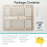 Toddleroo by North States Supergate Ergo Child Gate, Baby Gate for Stairs and Doorways. Includes Wall Cups. Pressure or Hardware Mount. Made in USA. (26" Tall, Sand)
