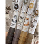 MOZXIRZ 4 Pcs Cute Retractable Pens Cat Gel Pens Cartoon Pen 0.5mm Black Ink Writing Pen Aesthetics Pens Kawaii Pen for Girls Women Boy Office School Pens (Cute Cat)