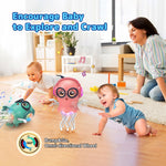 Dancing Jellyfish Baby Toy, Crawling Jellyfish Tummy Time Toy, Magic Dancing Music Crawling Toys for 3 4 5 6 7 8 Year Old Kids Boy Girl Birthday Gifts, Interactive Relax for Office Desk